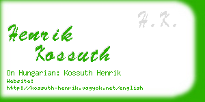 henrik kossuth business card